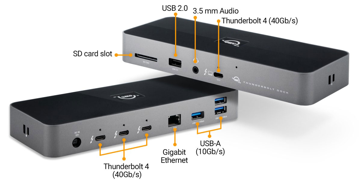 OWC 11-Port Thunderbolt Dock適用於M1 Mac, 有Thunderbolt 3的Mac和有